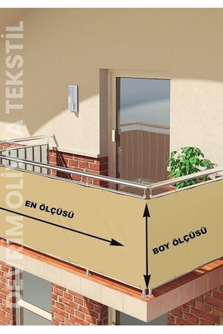Devrim Olivya Tekstil Kahve-beyaz Balkon Demiri Perdesi Ve Korkuluk Perdesi - Her Ölçüde En X Boy Seçenekli Kahverengi