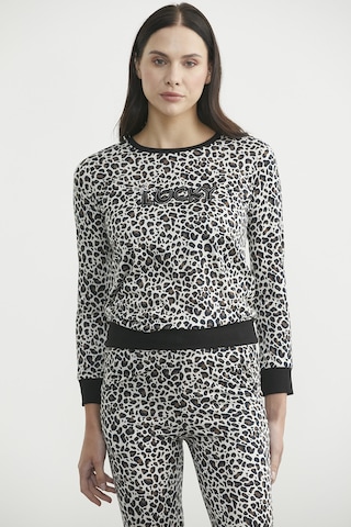 Sementa Leopar Desenli Pijama Takım - Ekru Ekru