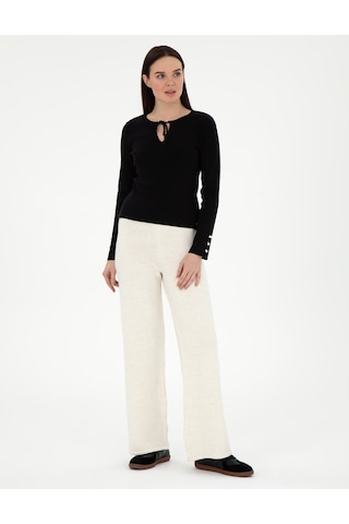 Pierre Cardin Kadın Ekru Pantolon Triko 50296235-vr019 Ekru