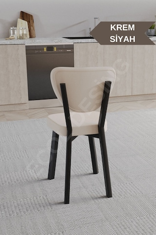 Faymend 2 Adet Elma Model Mutfak Sandalyesi Salon Sandalyesi Yemek Sandalyesi Cafe Restaurant Sandalyesi Krem2