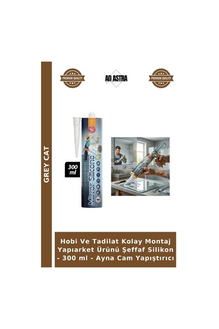 Hobi Ve Tadilat Kolay Montaj Yapıarket Ürünü Şeffaf Silikon - 300 Ml - Ayna Cam Yapıştırıcı