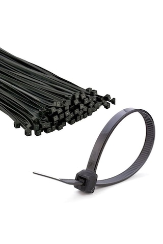 Siyah Kablo Bağı Plastik Cırt Kelepçe 4.8x300 Mm 100 Adet