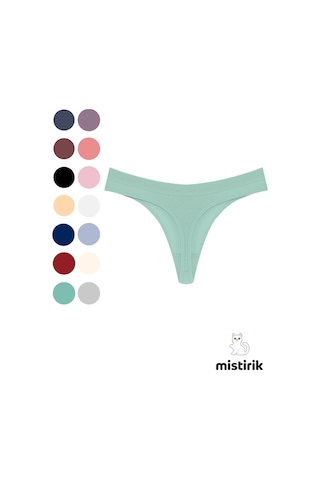 Mistirik Paulo Model Fitilli Esnek Kumaş String Tanga Su Yeşili Renk Su Yeşili