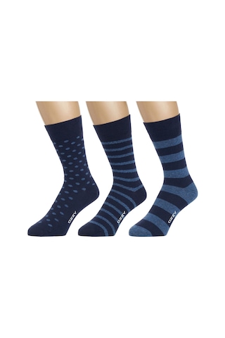 Ozzy Socks 3 Çift Dikişsiz Erkek Penye Pamuklu 4 Mevsim Çorap Dayanıklı Topuk Burun Lacivert