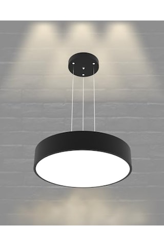 Hegza Lighting Drum-40 Ayarlanabilir Sarkıt Ledli Modern Siyah Led Avize 4000k Doğal Beyaz Çok Renkli