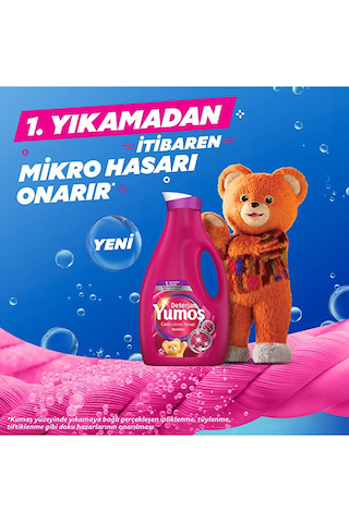 Yumoş Sıvı Bakım Çamaşır Deterjanı Renkli Giysiler Için Renk Koru 2950 ML