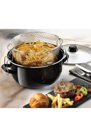 Viatom Emaye Cam Kapaklı Kızartma Tenceresi 26 Cm