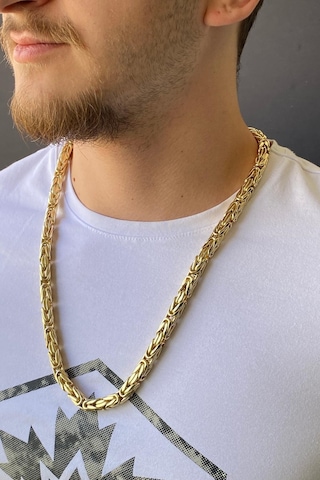 Zümrüt Sarraf 14 Ayar Altın Erkek XL Kral Zincir Kolye