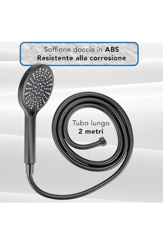 Qianfan 2 Metre Hortumlu Duş Başlığı, 5 Fonksiyonlu Evrensel Duş Krom