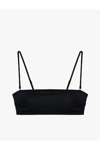 Koton Çıkarılabilir Askı Detaylı Straplez Bandeau Bikini Üstü Siyah 6sak10005mm