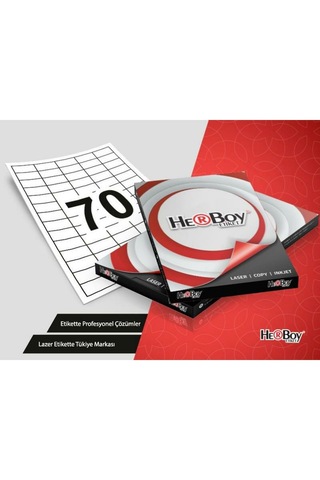 Herboy Hb-1270 Beyaz Lazer Etiket A4, 40mm X 20mm
