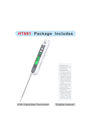 Habotest Anında Okunabilen Dijital Et Lcd Gıda Termometresi Beyaz