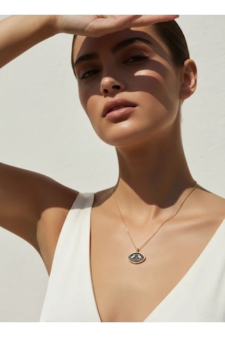 G&a Jewels - Birlik Kanatları - 925 Ayar Oksitli Yaldız Altın Kaplama Gümüş Kolye Altın - Gümüş 40+5 Cm