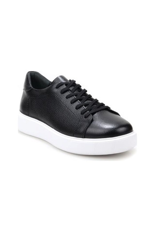 Papuçcity Babucci 110 Hakiki Deri Erkek Sneakers Spor Ayakkabı Siyah - Beyaz