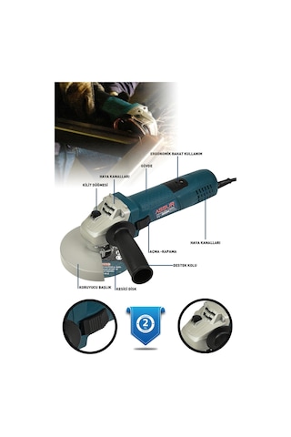 Assur ASR346 850 W 125 MM Avuç Taşlama Spiral Mavi