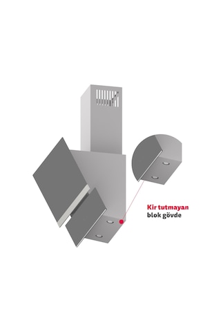 Simfer 8740 60CM Premium Dokunmatik Gri Cam Dekorlu Davlumbaz