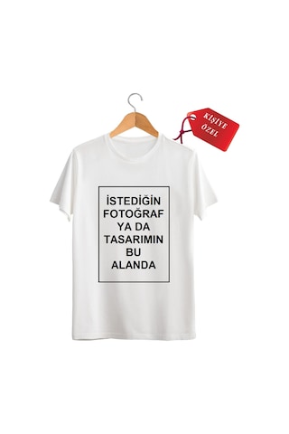 Kendin Tasarla T-shirt Kişiye Özel Tişört Baskılı Tshirt Beyaz