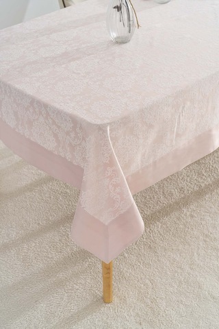 Damascus Pudra Pembe Masa Örtüsü 160x220 Cm Pembe