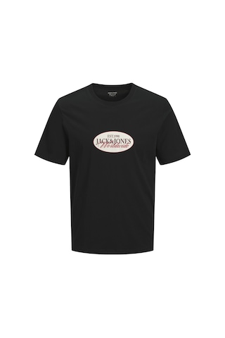 Jack & Jones Erkek Gögüs Logo Baskili Tisört - Catskills - 12297891 Siyah