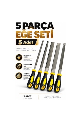 5'li Eğeleme Seti 32cm Takım Seti Eğe Seti