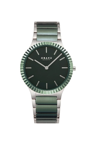 Obaku Denmark V292gxoess Quartz Çelik Yeşil Safir Cam 40 Mm Erkek Kol Saati Yeşil