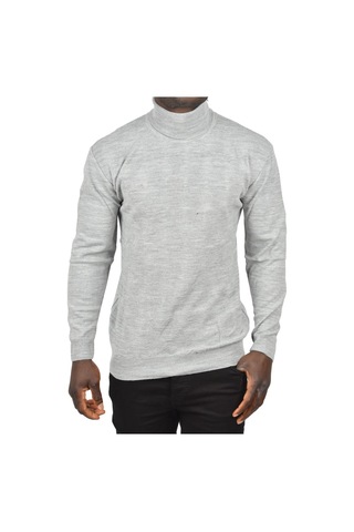 Deepsea Erkek Gri Slim Fit Baklava Desenli Tam Balıkçı Yaka Boğazlı Triko Balıkçı Yaka Kazak 2505507 Gri