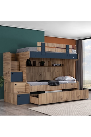 Ranza, Riva Yavrulu Ranza 3 Kapaklı Dolap + 2 Comfort Yatak 90 X 190 CM