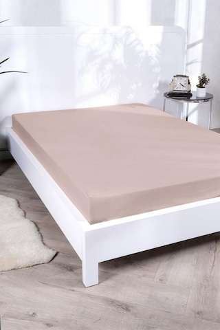 Aç-tak Lastikli Tek Kişilik Çarşaf 160x200+30 Cm Polycotton Matriss Serisi Krem