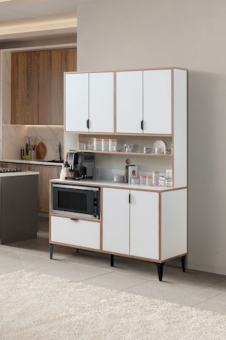 Sarmobi Arden 7 Kapaklı Kahve Köşesi , Çok Amaçlı Dolap Beyaz