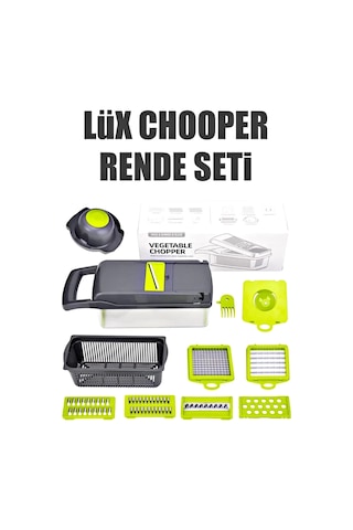Tilbe Home Vegetable Chopper Küp Rende Hazneli Sebze Doğrayıcı Dicer Dilimleyici Kesici Mutfak Set