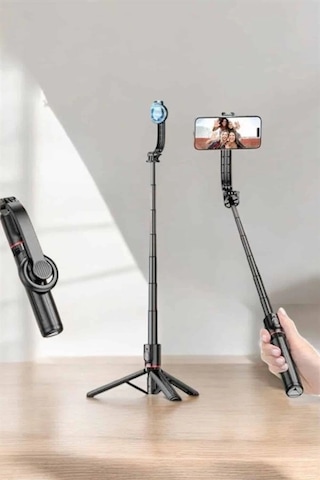 Mey Najmaddin Kumandalı Tripod Telefon Tutucu Selfie Çubuğu 360 Derece Dönebilen Najmaddin