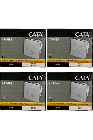 Cata Ct-5183 1,5w 6400k Beyaz Işık Sensörlü Koridor Aydınlatması 4 Adet
