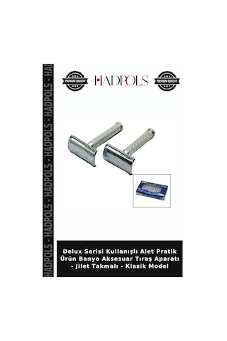 Delux Serisi Kullanışlı Alet Pratik Ürün Banyo Aksesuar Tıraş Aparatı - Jilet Takmalı - Klasik Model