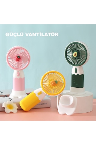 Robeve Mini Fan Masaüstü Taşınabilir Telefon Stantlı Vantilatör 2si 1 Arada Taşınabilir Masaüstü Fan