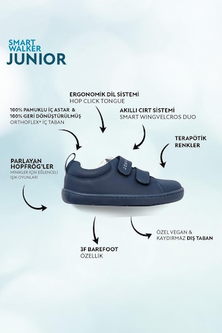 Smart Walker Junior Süper Mat Lacivert Barefoot Çocuk Ayakkabı-süper Mat Lacivert