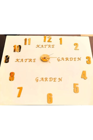 İsme Özel Pleksi Serpme Duvar Saati Çok Şık Bir Tasarım No: 23 Gold