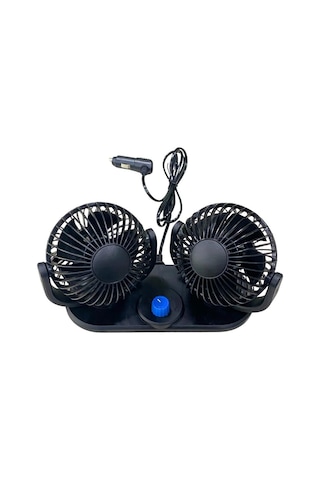 12v Vantilatör 4 '' Çakmak Fişli Torpido Üstü Çift Devre 360 Ayarlanabilir 255 110 140 Mm