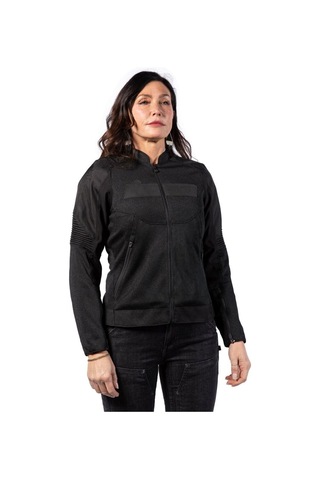 Icon Womens Overlord 3 Mesh Camo Korumalı Kadın Motosiklet Montu Siyah