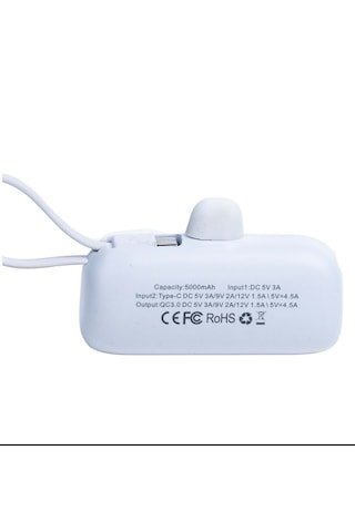 Dx268y Beyaz Powerbank 5.000 Mah, 22.5 W Lightning Hızlı Şarj