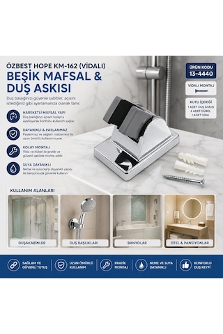 Özbest Hope Km-162 Vidalı Beşik Mafsal& Duş Askısı 25x10- 25'li Paket Diğer