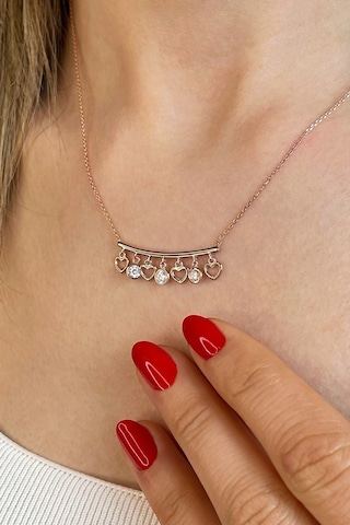 925 Ayar Gümüş Rose Kalp Figürlü Kolye - 23181001 Rose Gold