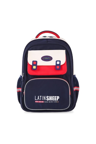 Ççs London Young 3 Gözlü Sırt Çantası Okul Çantası 51679 Kırmızı Lacivert Desenli