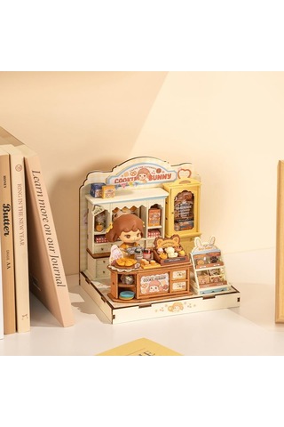 Rolife Dg177 Kurabiye Dükkanı Cookii Bunny's Cookie Shop Dıy Minyatür Maket Model Set Mini Dollhouse 3d Model Kit Detaylı Dekoratif Hobi Seti 3d Puzzle Tiny House