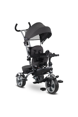 Babyhope Star Üç Teker Bisiklet Bh-9500 Ebeveyn Kontrollü Şişme E Gri