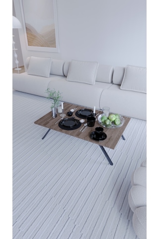 Toprak Katlanabilir Şık Dikdörtgen Modern Yer Sofrası Laptop Masa