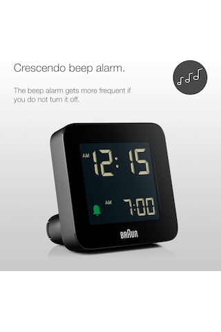 Braun Dijital Çalar Saat Erteleme Fonksiyonu, Negatif Lcd Ekran, Hızlı Ayar Fonksiyonu, Siyah Crescence Alarmı, Bc09
