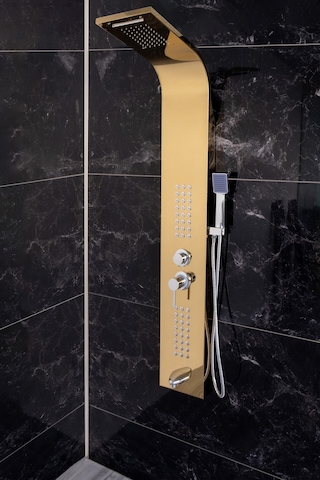 Decordem Banora Infinity Lux Duş Paneli, 5 Fonksiyonlu, Altın