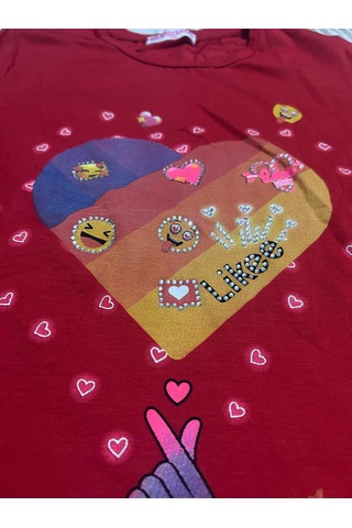 Monili Kız Çoçuk T-shirt KIrmızı