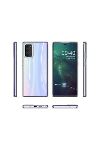 Galaxy Note 20 Kılıf Zore Şeffaf Ince Ve Esnek Süper Silikon Renksiz