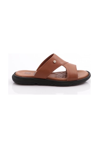 Dgn Hakiki Deri Comfort Rahat Taban Erkek Terlik 809 809-2690-R1755 Taba